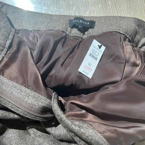 TALBOTS NWT Brown Tweed Lined Wool Trousers - Picture 8 of 8